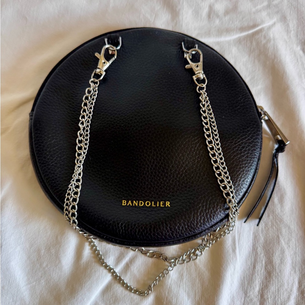 BANDOLIER-Round Pouch Crossbody with Chain Strap